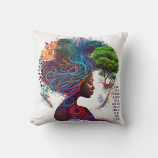 Inspired Woman Glitters & Gold Throw Pillow