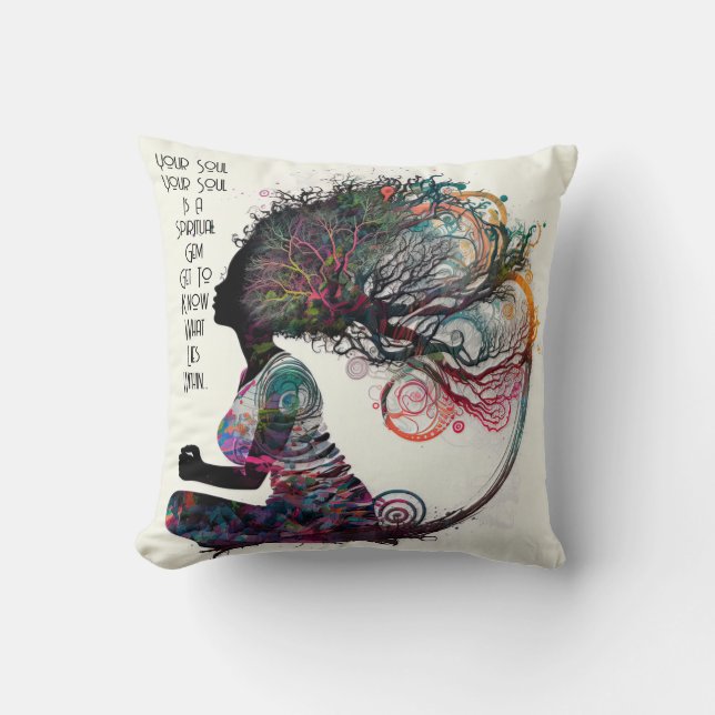 Inspired Woman Spiritual Gem Cushion (Front)