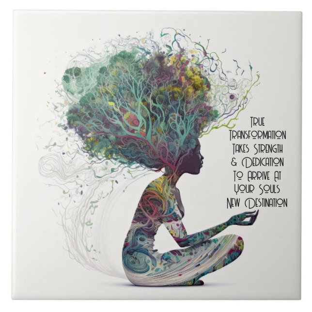 Inspired Woman Transformation Ceramic Tile (Front)