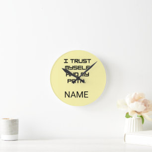 Inspiring Affirmations & Self Trust Gifts Round Clock