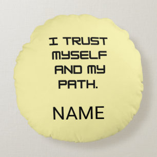 Inspiring Affirmations & Self Trust Gifts Round Cushion