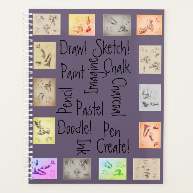 Inspiring Art Words Antique Drawings Planner (Front)