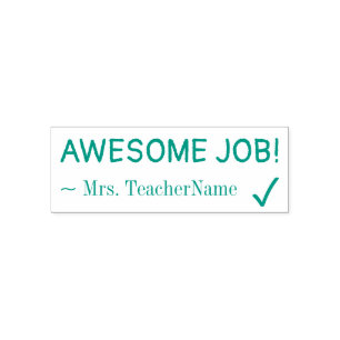 Inspiring "AWESOME JOB!" Grading Rubber Stamp