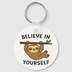 Inspiring "Believe in Yourself" Quote Print Key Ring