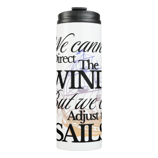 Inspiring Black and White Graphic Vintage Thermal Tumbler (Front)