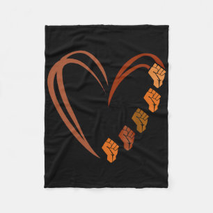 Inspiring Black Leaders Power Fist Hand Black Hist Fleece Blanket