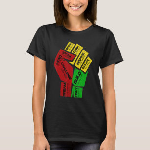Inspiring Black Leaders Power Fist Hand Black Hist T-Shirt