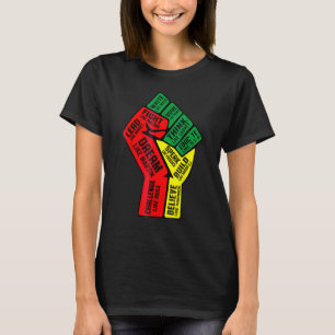 Inspiring Black Leaders Power Fist Hand Black Hist T-Shirt