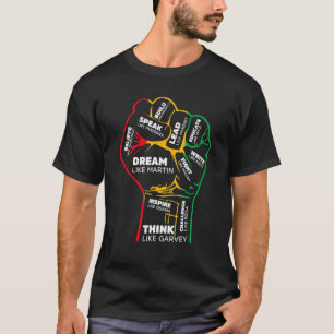Inspiring Black Leaders Power Fist Hand Black Hist T-Shirt