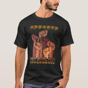Inspiring Black Leaders Power Fist Hand Black Hist T-Shirt