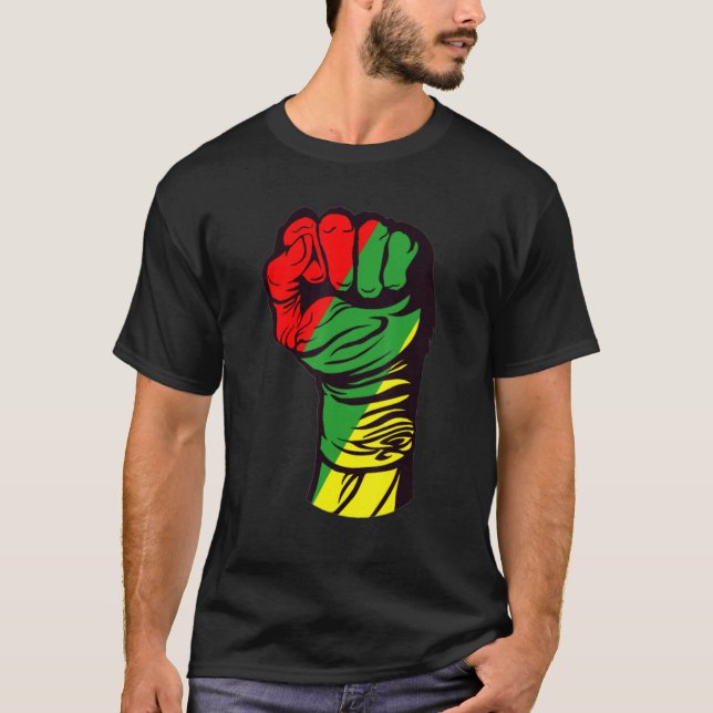 Inspiring Black Leaders Power Fist Hand Black Hist T-Shirt (Front)