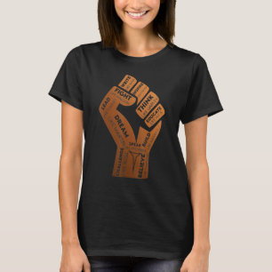Inspiring Black Leaders Power Fist Hand Black Hist T-Shirt