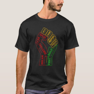 Inspiring Black Leaders Power Fist Hand Black Hist T-Shirt
