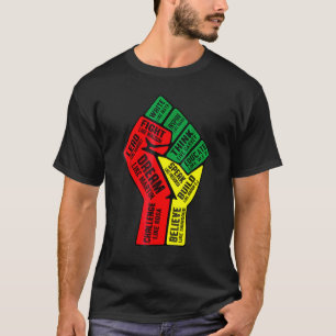 Inspiring Black Leaders Power Fist Hand Black Hist T-Shirt