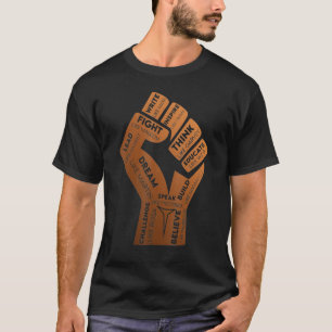 Inspiring Black Leaders Power Fist Hand Black Hist T-Shirt
