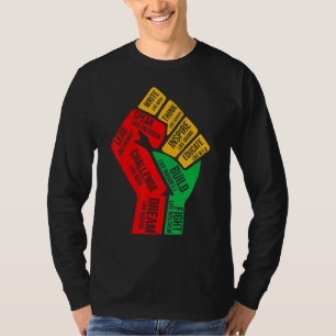 Inspiring Black Leaders Power Fist Hand Black Hist T-Shirt