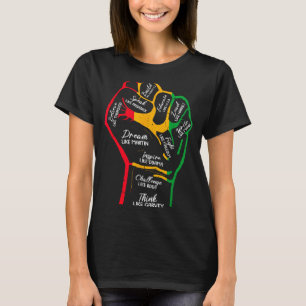 Inspiring Black Leaders Power Fist Hand Black Hist T-Shirt