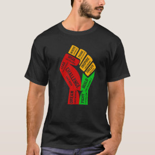 Inspiring Black Leaders Power Fist Hand Black Hist T-Shirt