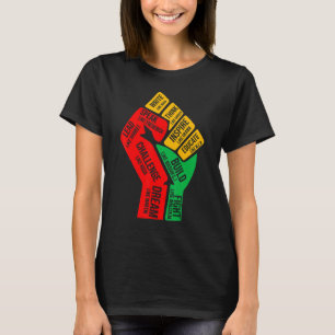Inspiring Black Leaders Power Fist Hand Black Hist T-Shirt