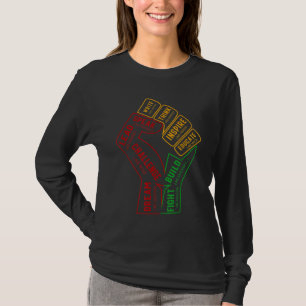 Inspiring Black Leaders Power Fist Hand Black Hist T-Shirt