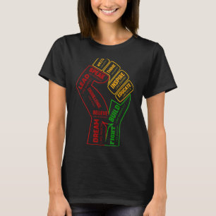 Inspiring Black Leaders Power Fist Hand Black Hist T-Shirt