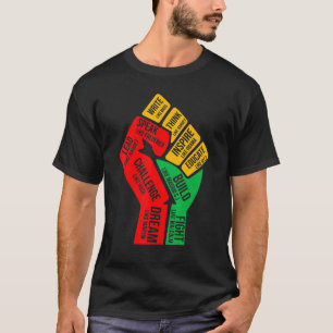 Inspiring Black Leaders Power Fist Hand Black Hist T-Shirt