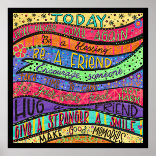 Inspiring Cheerful Colourful Classroom Quote Poster