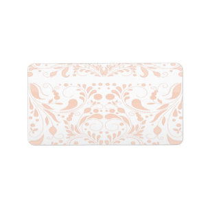 Inspiring chocolate brown damask label