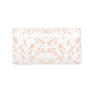 Inspiring chocolate brown damask label