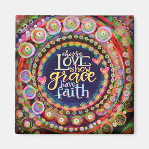 Inspiring Choose Love Colourful Inspirivity Magnet