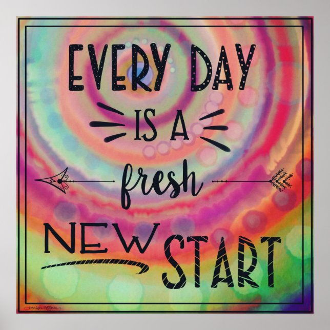 Inspiring Colourful Fresh New Start Classroom Poster (Front)