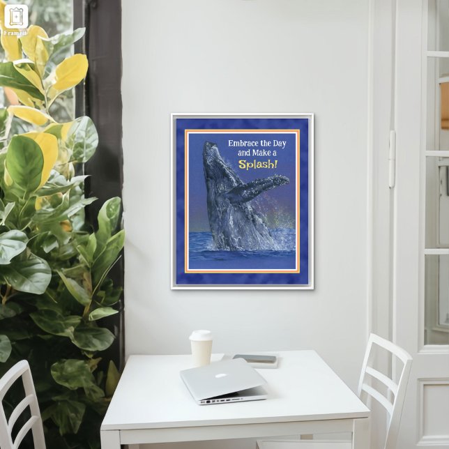Inspiring Fun Whale Print - Sunset Border (Creator Uploaded)