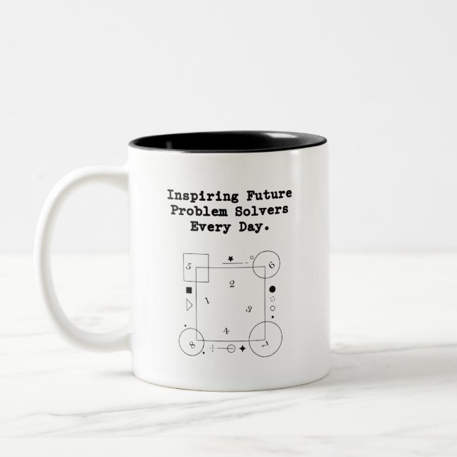 Inspiring Future Solvers | Daily Math Mentor Two-Tone Coffee Mug (Left)