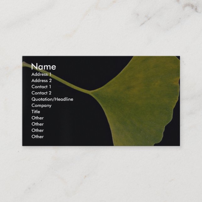 Inspiring Ginkgo leaf Business Card (Front)
