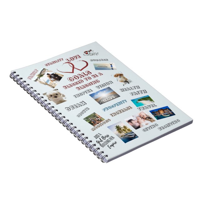 Inspiring Goals Vision Board Collage Photos Notebook (Right Side)