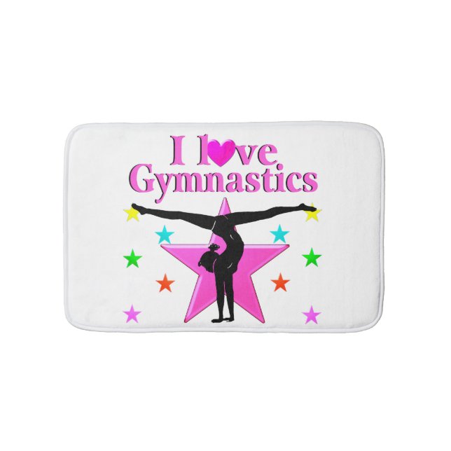 INSPIRING I LOVE GYMNASTICS DESIGN BATH MAT (Front)