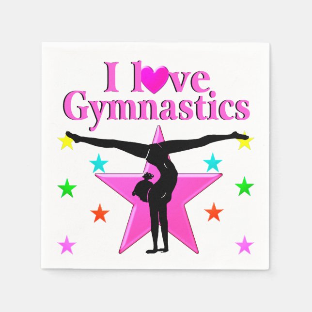 INSPIRING I LOVE GYMNASTICS DESIGN NAPKIN (Front)