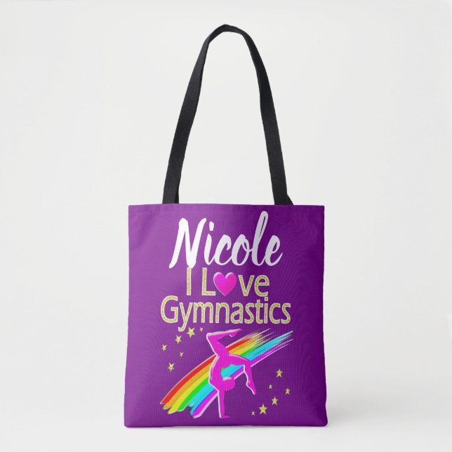 INSPIRING I LOVE GYMNASTICS DESIGN TOTE BAG (Front)