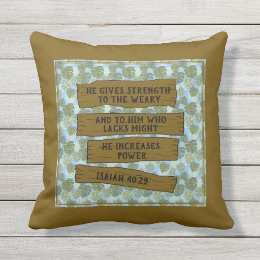 Image of Inspiring Isaiah 40:29 16 Inch Outdoor Pillow
