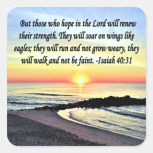 INSPIRING ISAIAH 40:31 SQUARE STICKER