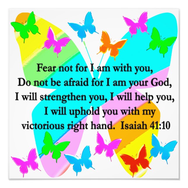 INSPIRING ISAIAH 41:10 BIBLE VERSE DESIGN PHOTO PRINT (Front)