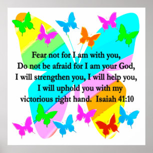 INSPIRING ISAIAH 41:10 BIBLE VERSE DESIGN POSTER