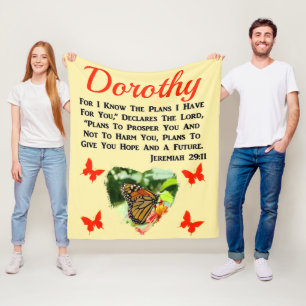 INSPIRING JEREMIAH 29:11 PERSONALIZED BUTTERFLY FLEECE BLANKET