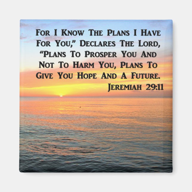 INSPIRING JEREMIAH 29:11 SUNRISE MAGNET (Front)