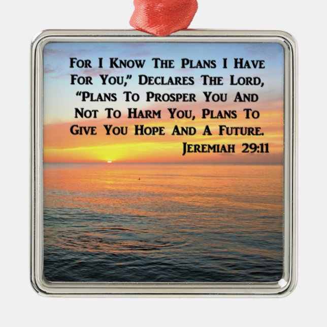 INSPIRING JEREMIAH 29:11 SUNRISE METAL TREE DECORATION (Front)