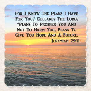 INSPIRING JEREMIAH 29:11 SUNRISE PAPER COASTER