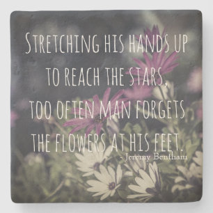 Inspiring Jeremy Bentham Quote Stone Coaster