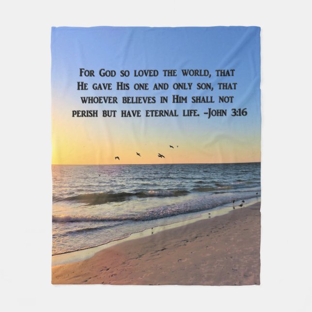 INSPIRING JOHN 3:16 FLEECE BLANKET (Front)