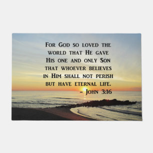 INSPIRING JOHN 3:16 SUNRISE PHOTO DESIGN DOORMAT