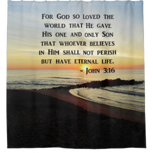 INSPIRING JOHN 3:16 SUNRISE PHOTO DESIGN SHOWER CURTAIN